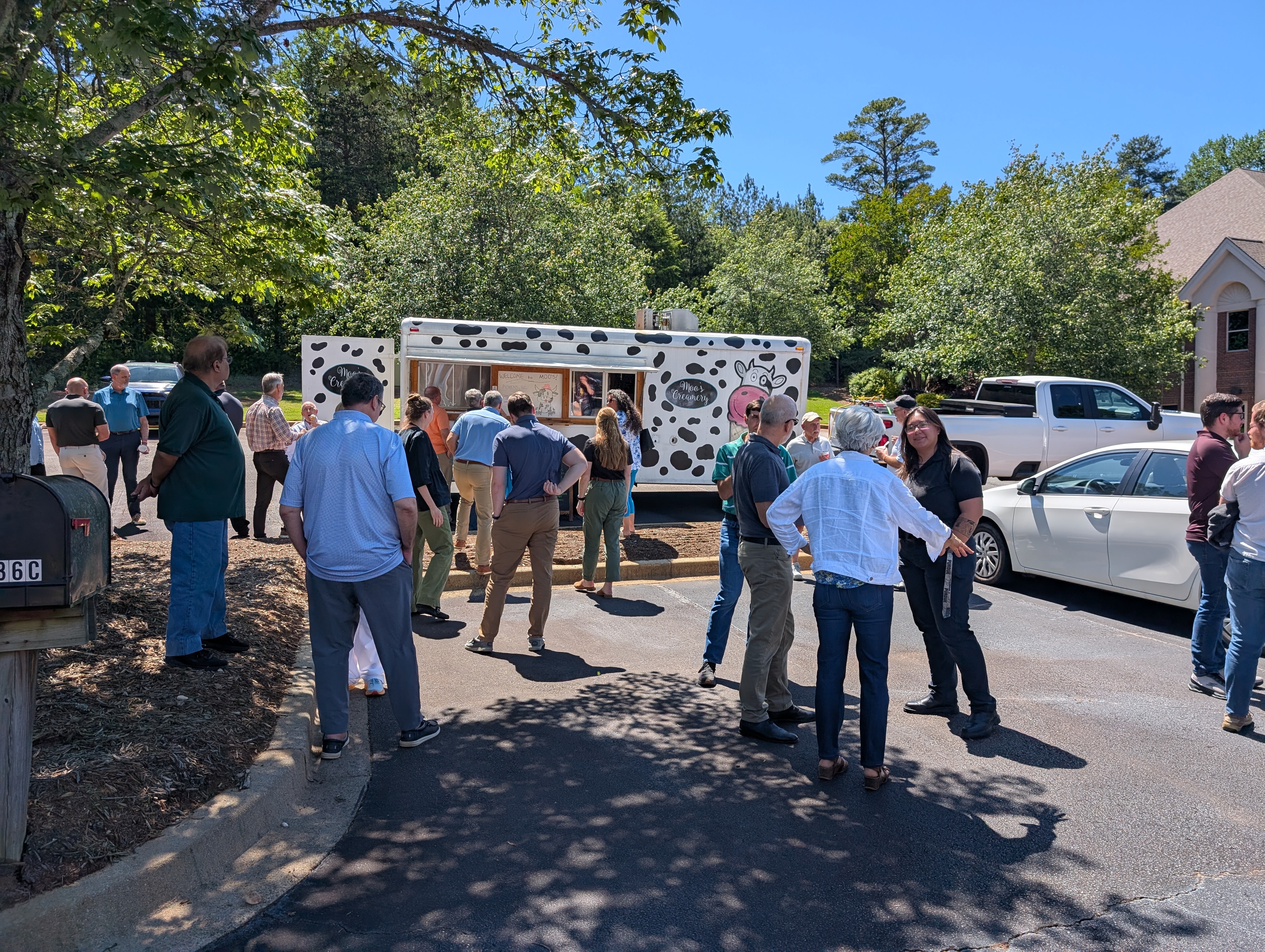 Moo's Creamery ice cream truck after a fire drill